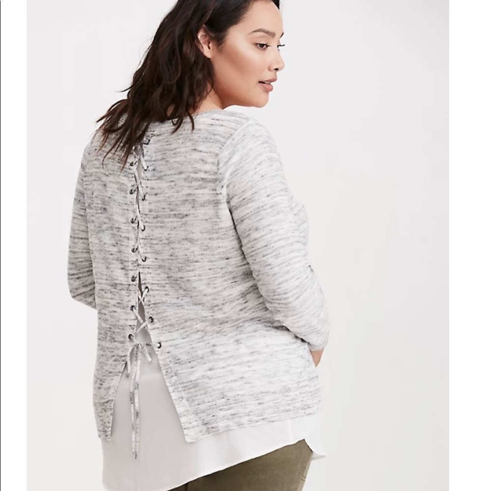 Lace-Up Back Sweater